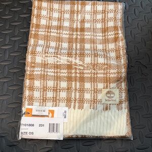 Timberland Brown and Cream Checkered Scarf - NWT
